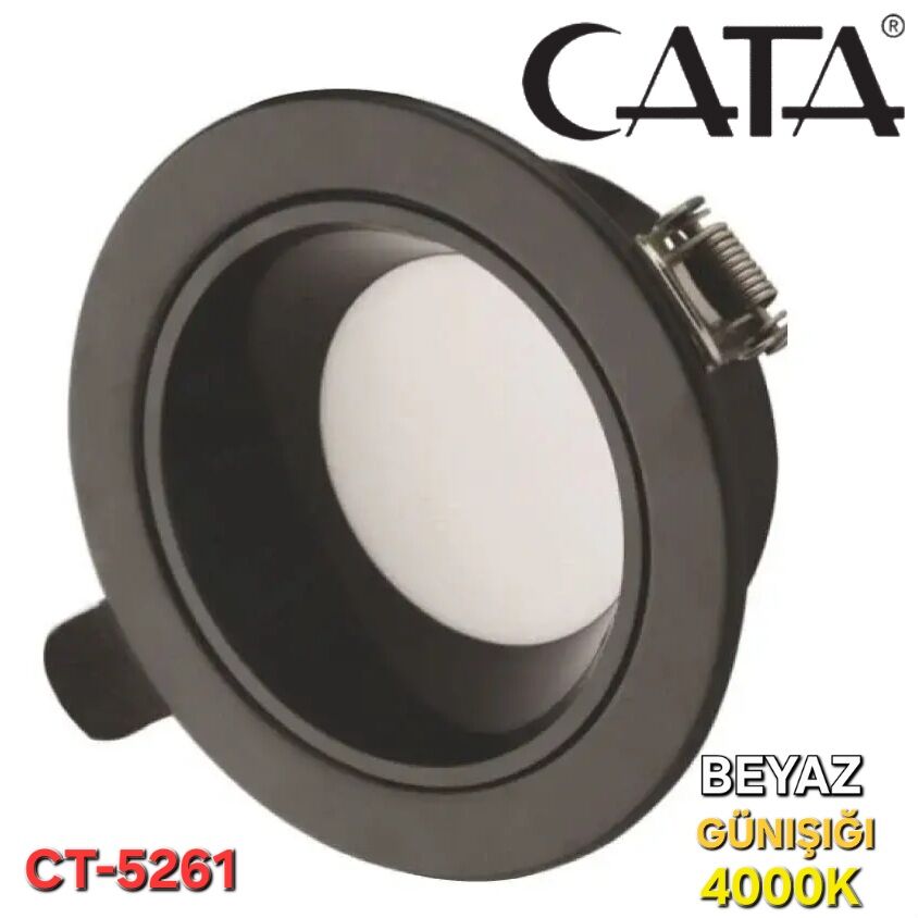 8W Başak LED Armatür (Siyah Kasa)(3 Renk