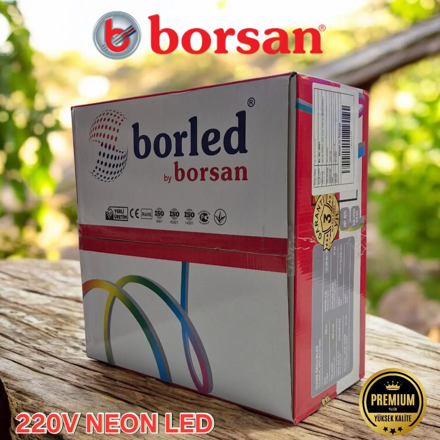 Borsan 220V Neon LED Kırmızı( 50 Metre