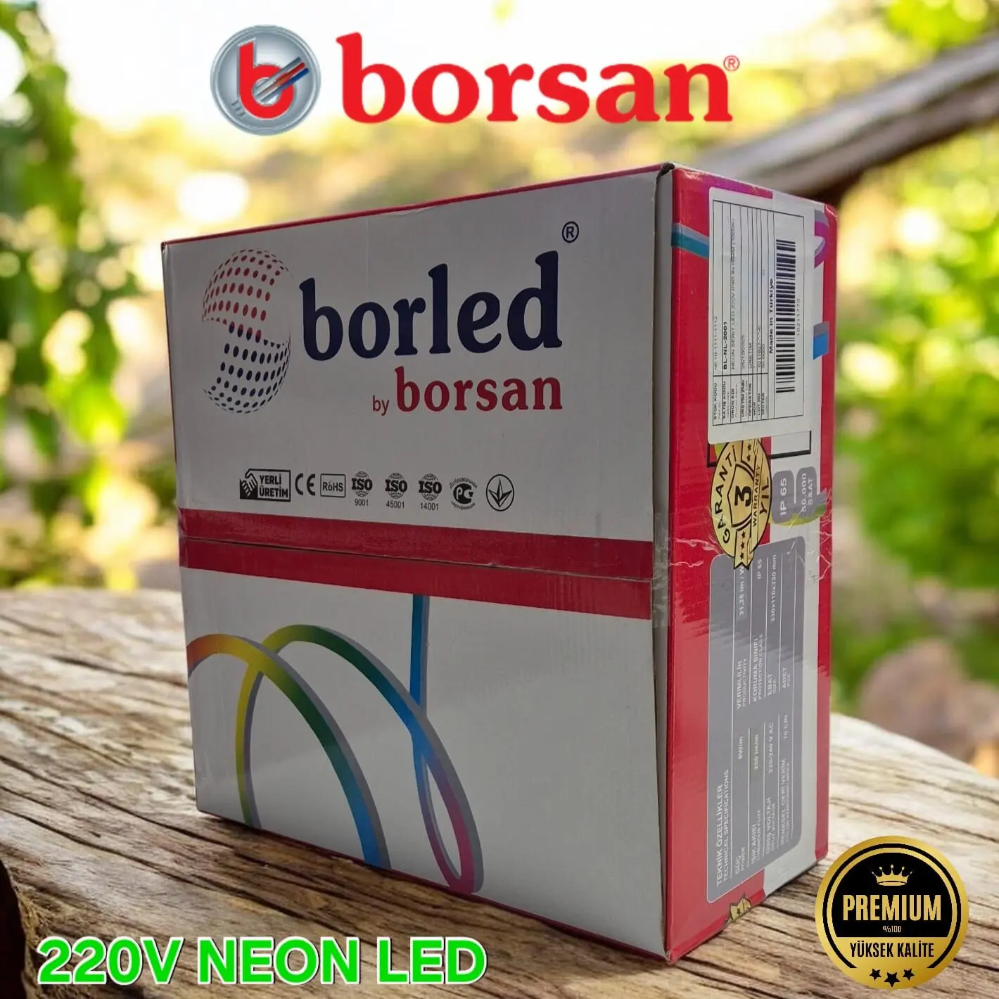 Borsan 220V Neon LED Yeşil ( 25 Metre