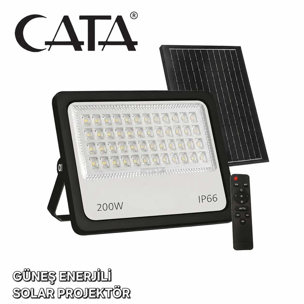 Cata 200 Watt Solar Güneş Enerjili Projektör