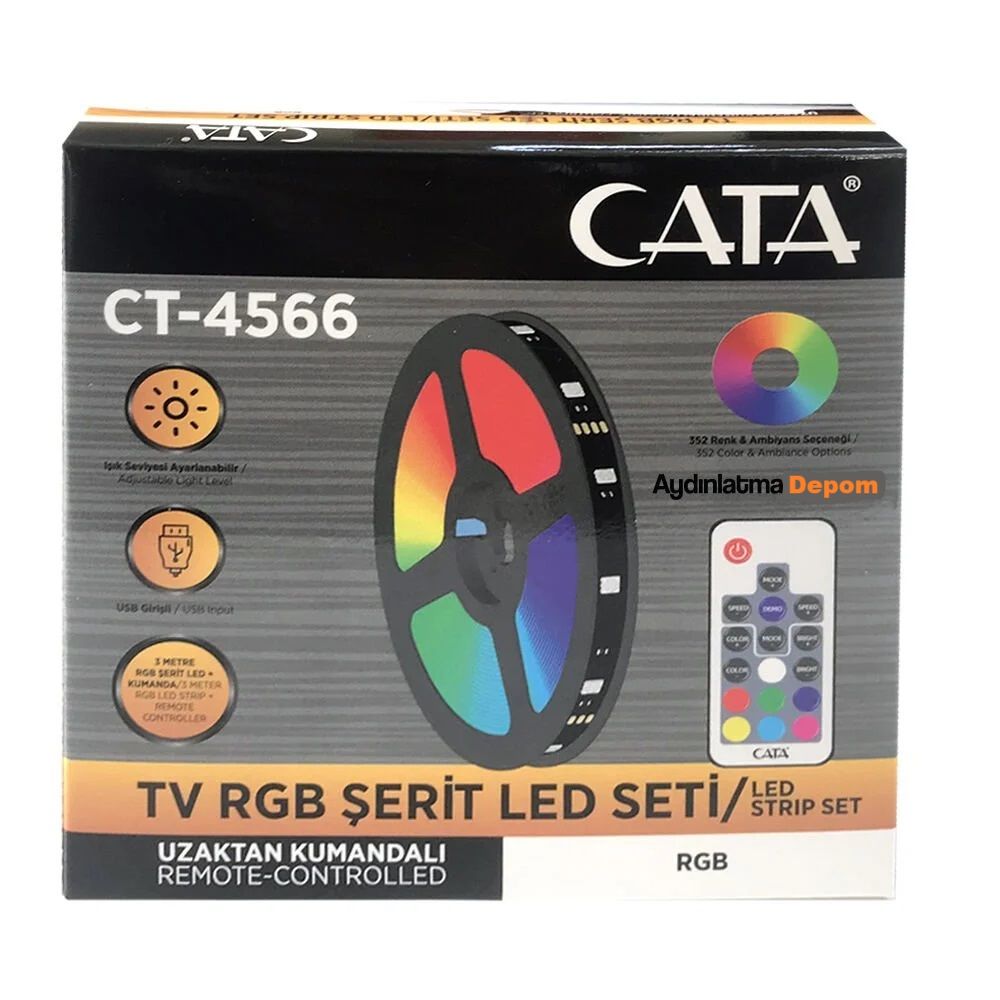 Cata 3 Metre Usb Tv LED RGB (USB GİRİŞLİ