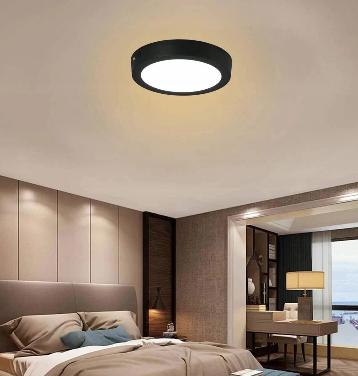 Cata 30W Sıva Üstü LED Panel Siyah Kasa Yuvarlak Günışığı