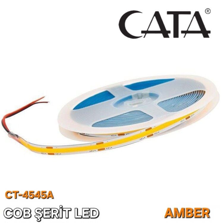 Cata Cob Şerit LED Amber (5 Metre