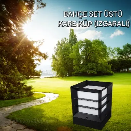 Cata Kare Küp Bahçe Armatürü (Izgaralı