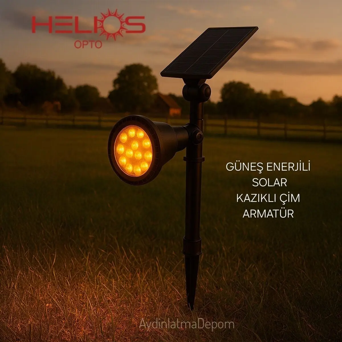 Helios 15W Solar Kazıklı Çim Armatür G.ışığı