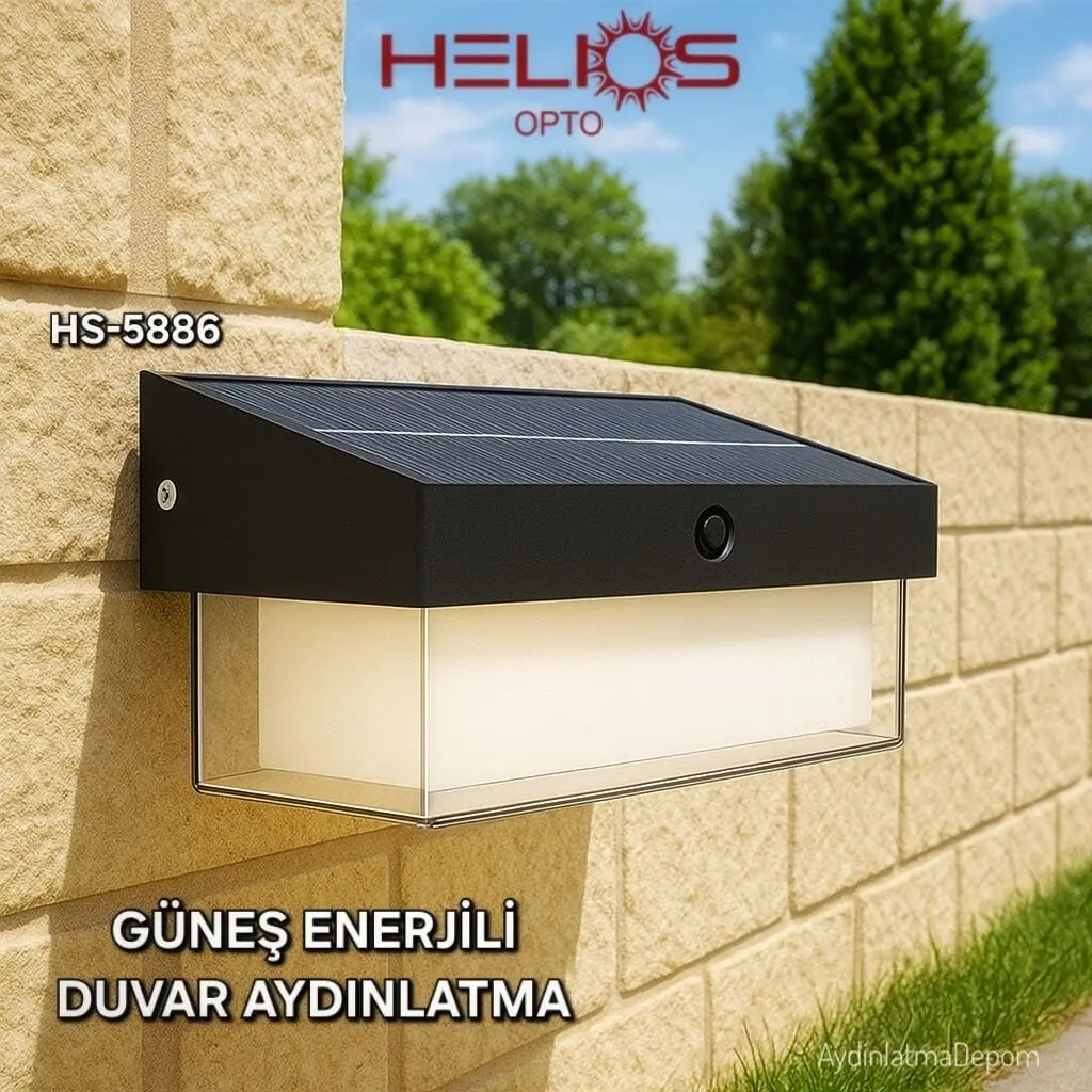 Helios 30W Bahçe Duvar Solar Armatür 3 Renk