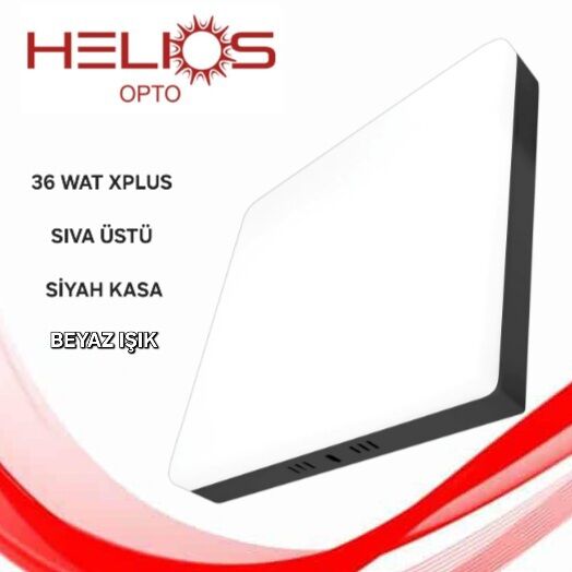 Helios 36 Watt XPlus Sıva Üstü Kare Siyah Kasa Beyaz Işık