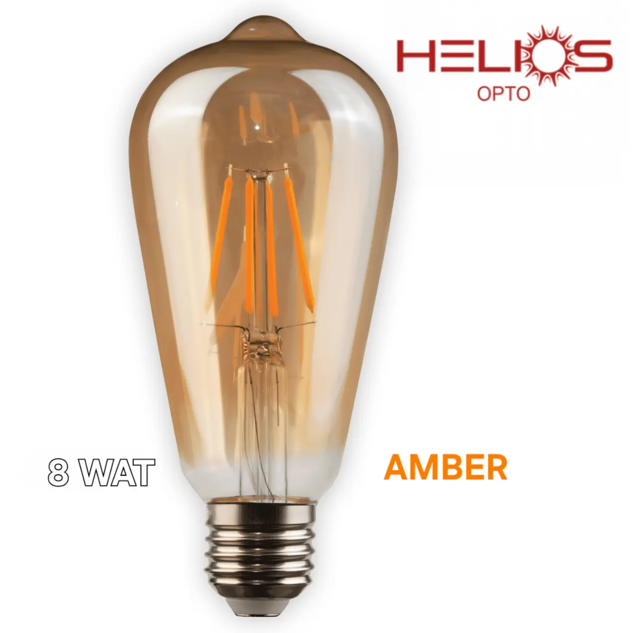 Helios 8W Rustik ST64 Armut LED Ampul Amber