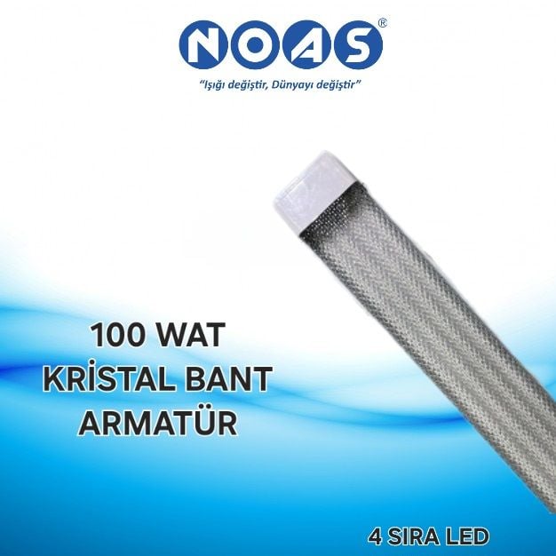 Noas 100W IP20 120 cm Etna Bant Armatür Beyaz Işık -4 Sıra Ledli