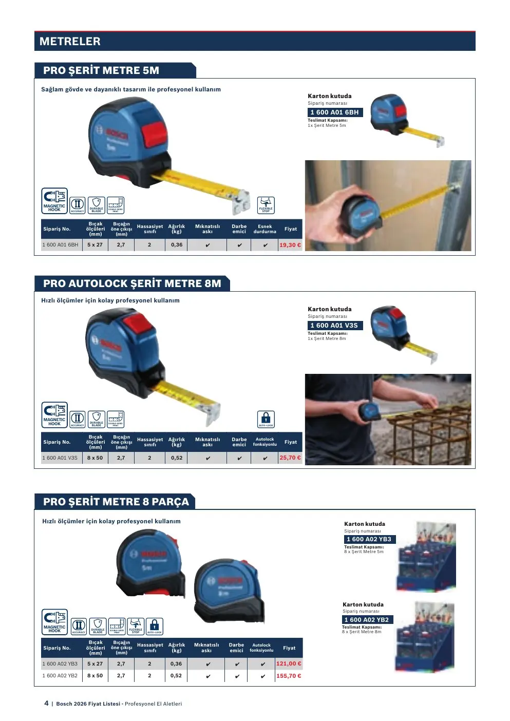 Bosch PRO AUTOLOCK ŞERIT METRE 8M