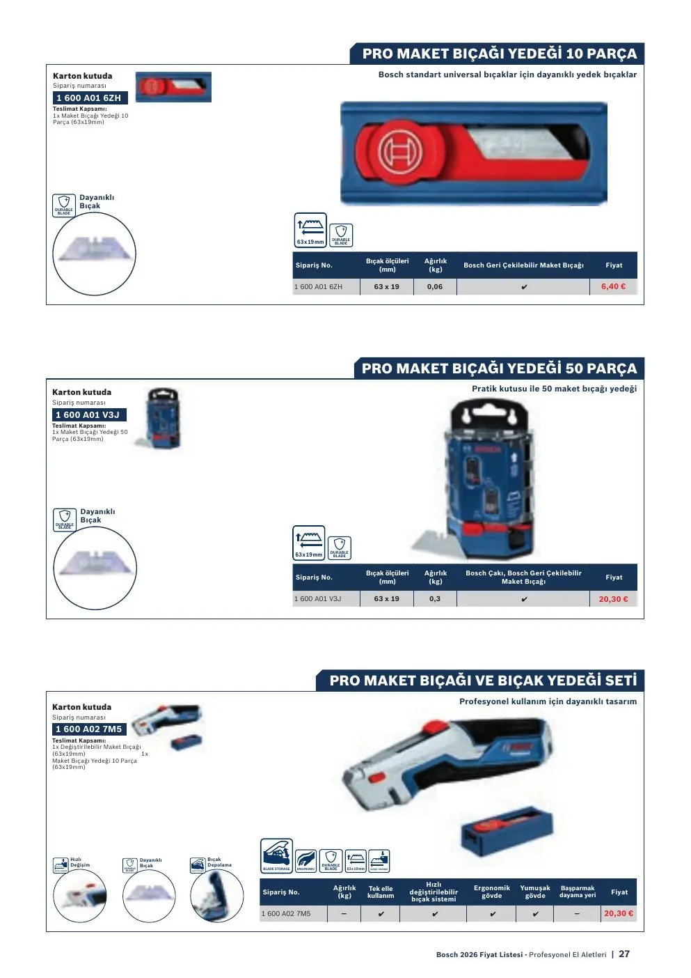 Bosch PRO MAKET BIÇAĞI VE BIÇAK YEDEĞI SETI
