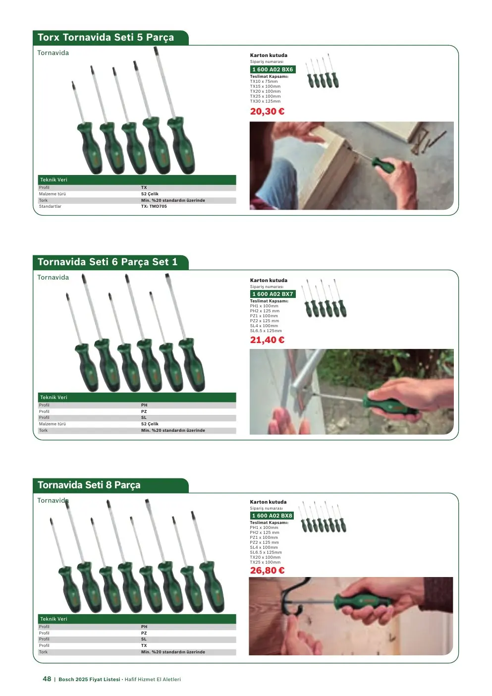 Bosch Tornavida Seti 6 Parça Set 1