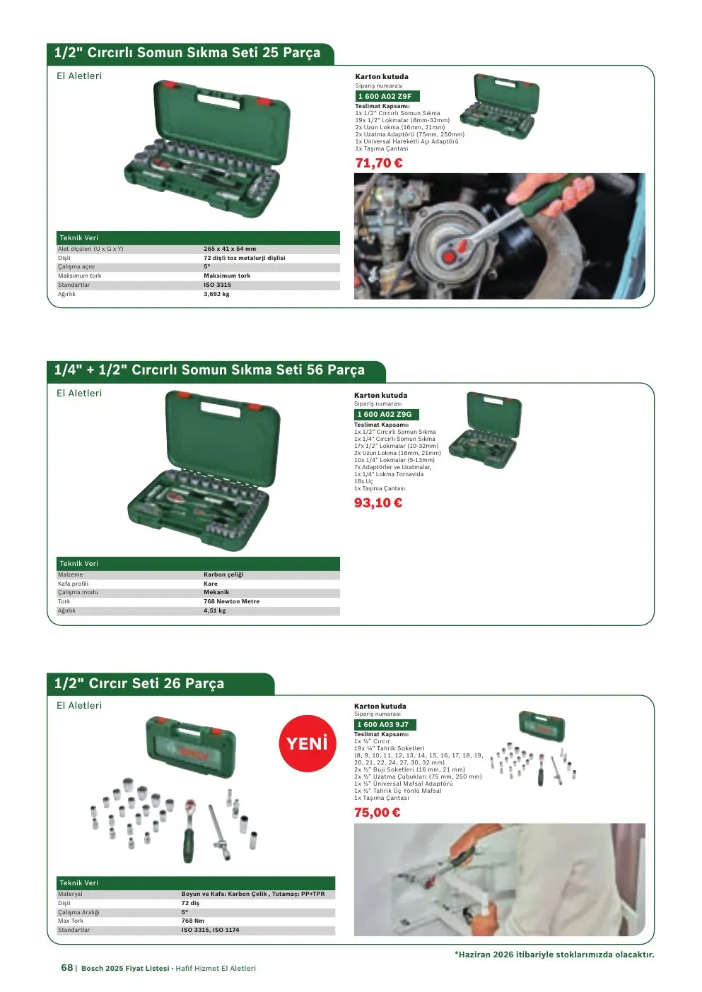 Bosch 1/2" Cırcırlı Somun Sıkma Seti 25 Parça
