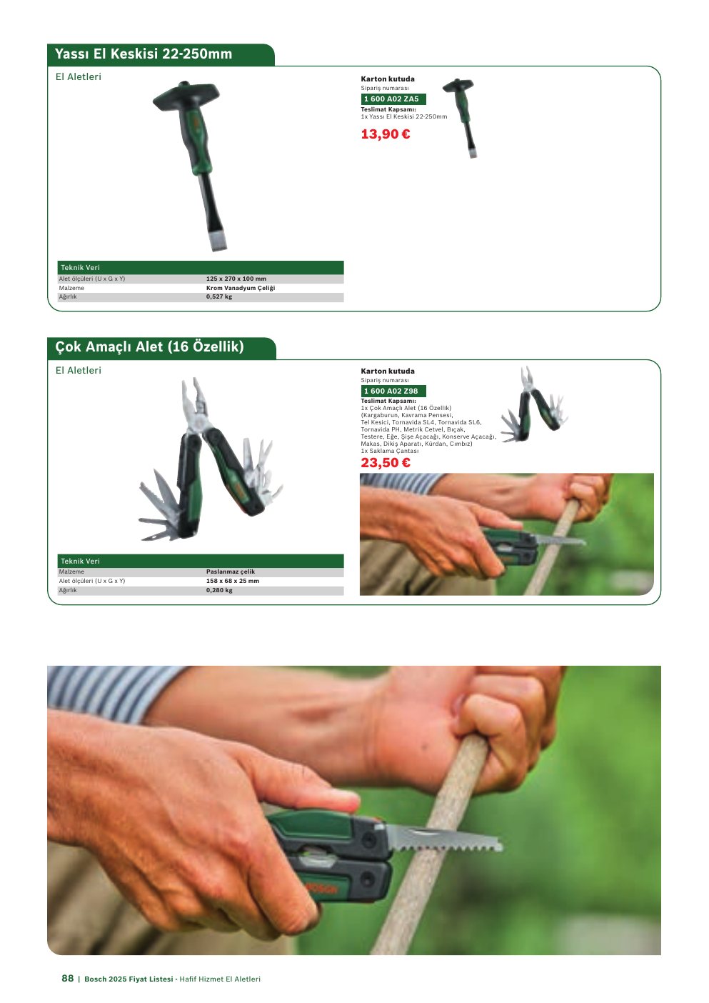 Bosch Yassı El Keskisi 22-250mm