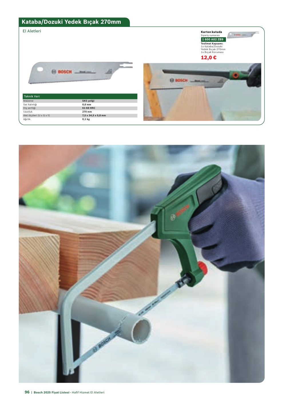 Bosch Kataba/Dozuki Yedek Bıçak 270mm