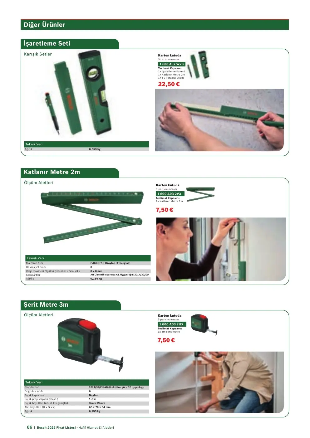 Bosch Şerit Metre 3m