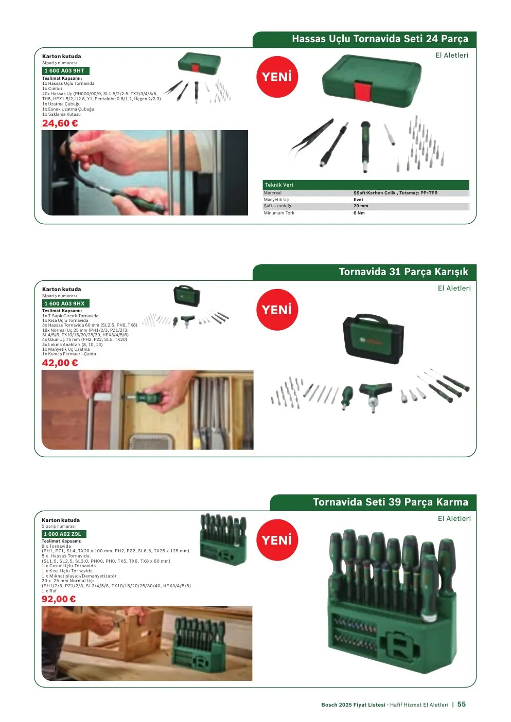 Bosch Tornavida 31 Parça Karışık