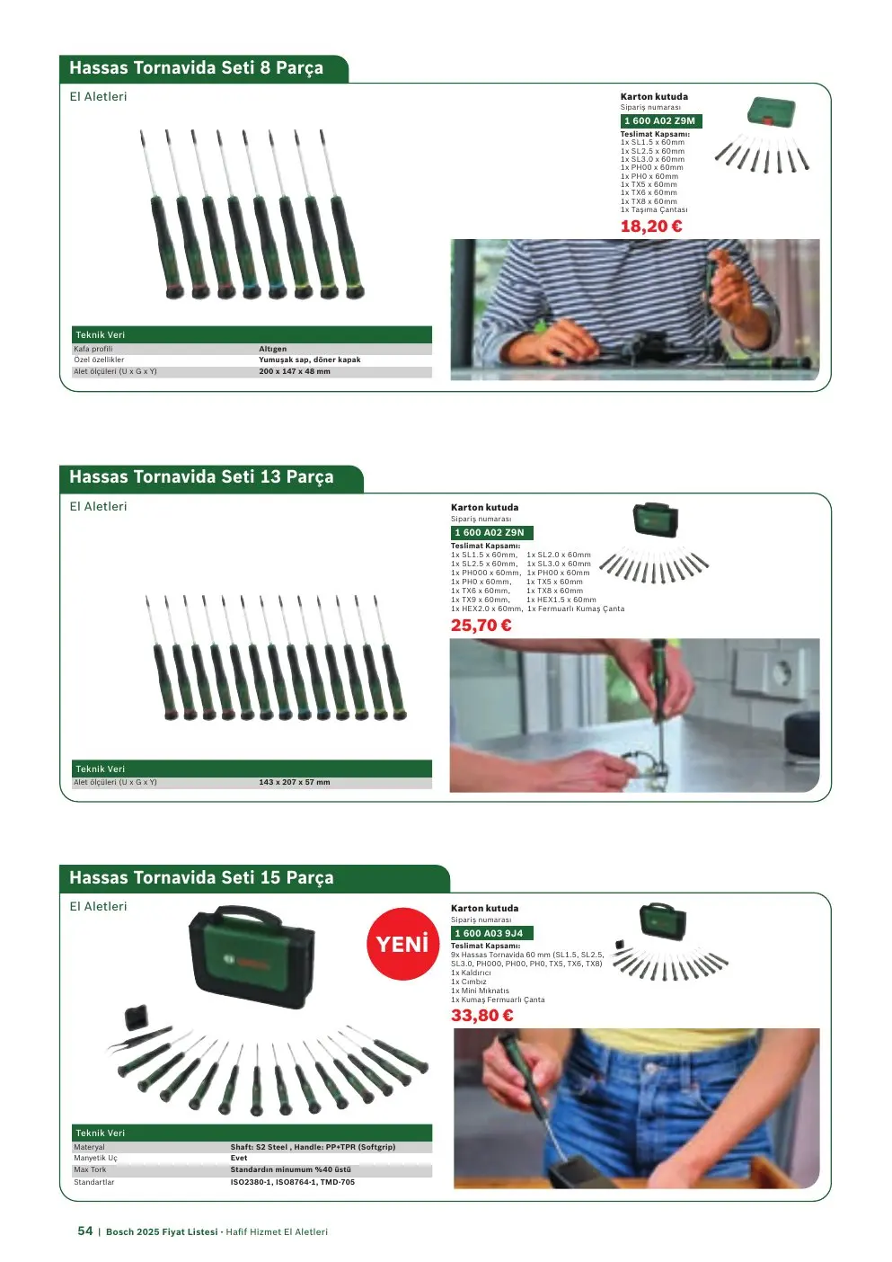 Bosch Hassas Tornavida Seti 15 Parça