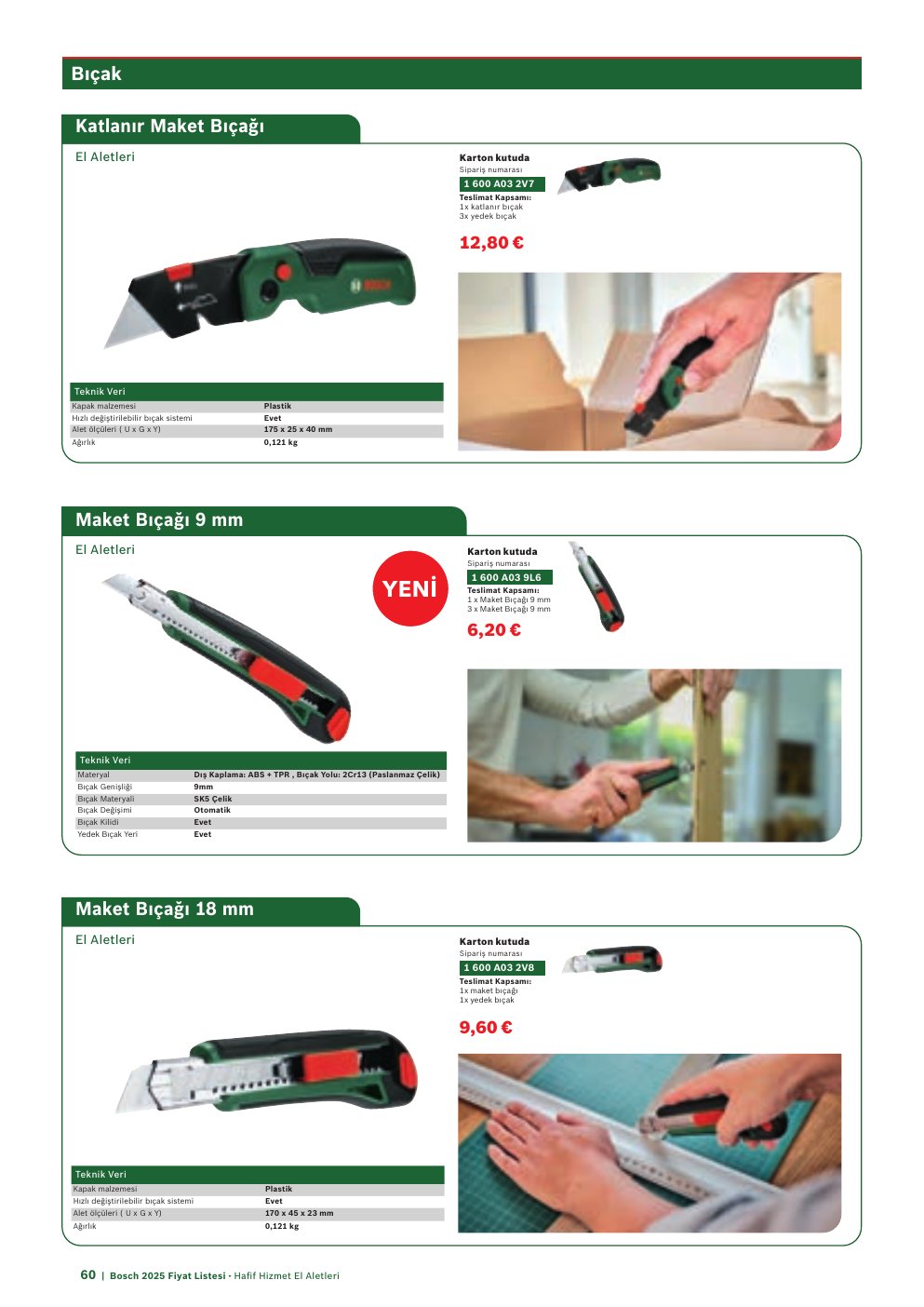 Bosch Hızlı değiştirilebilir bıçak sistemi Evet
