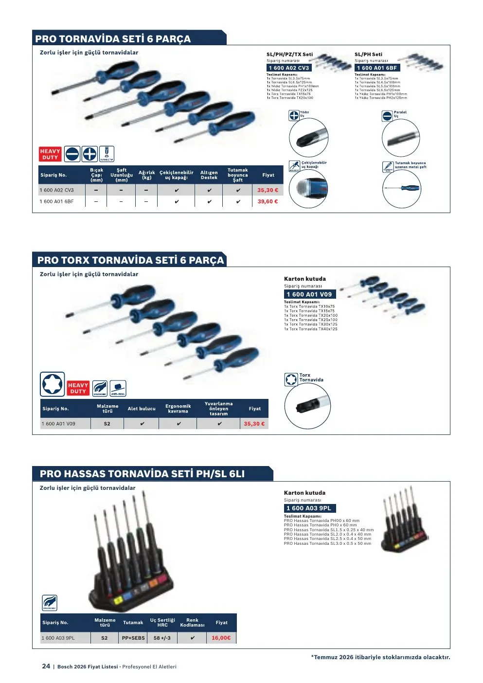 Bosch PRO HASSAS TORNAVIDA SETI PH/SL 6LI