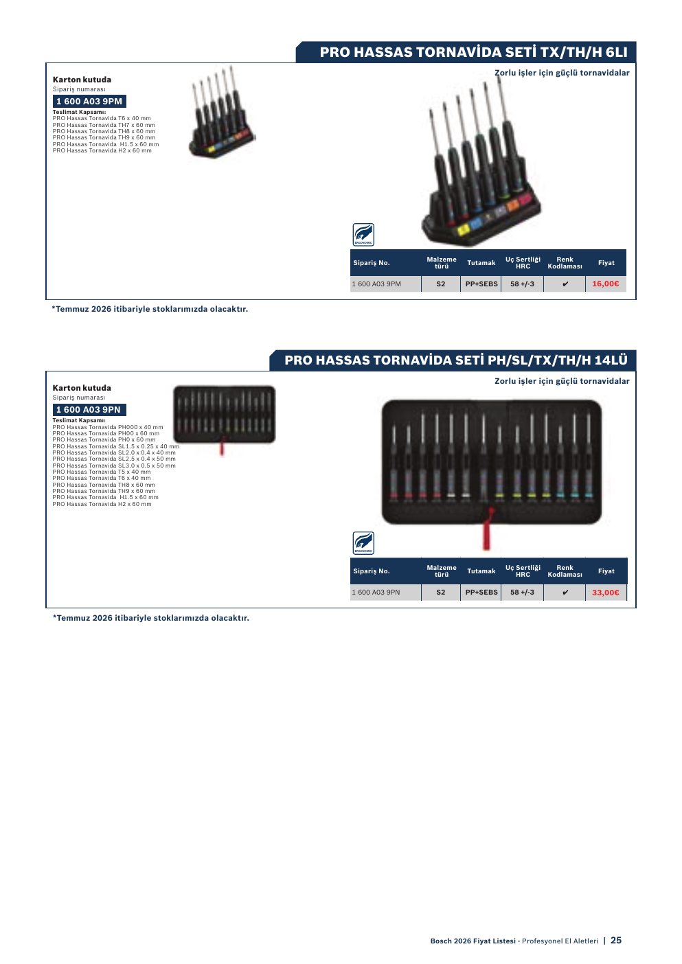 Bosch PRO HASSAS TORNAVIDA SETI PH/SL/TX/TH/H 14LÜ