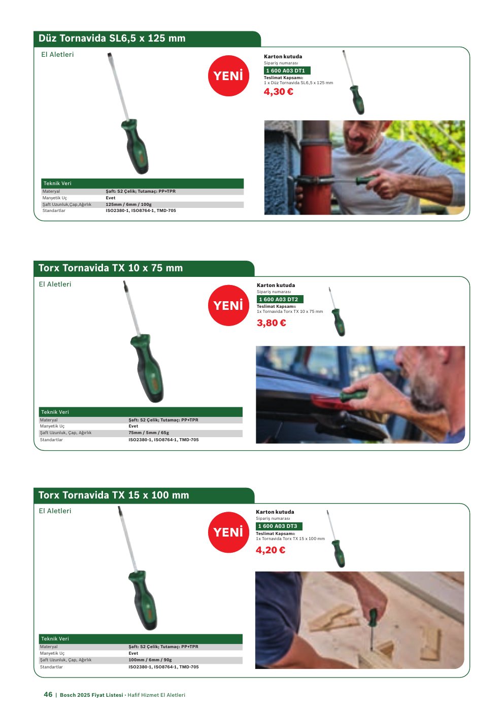 Bosch Düz Tornavida SL6,5 x 125 mm