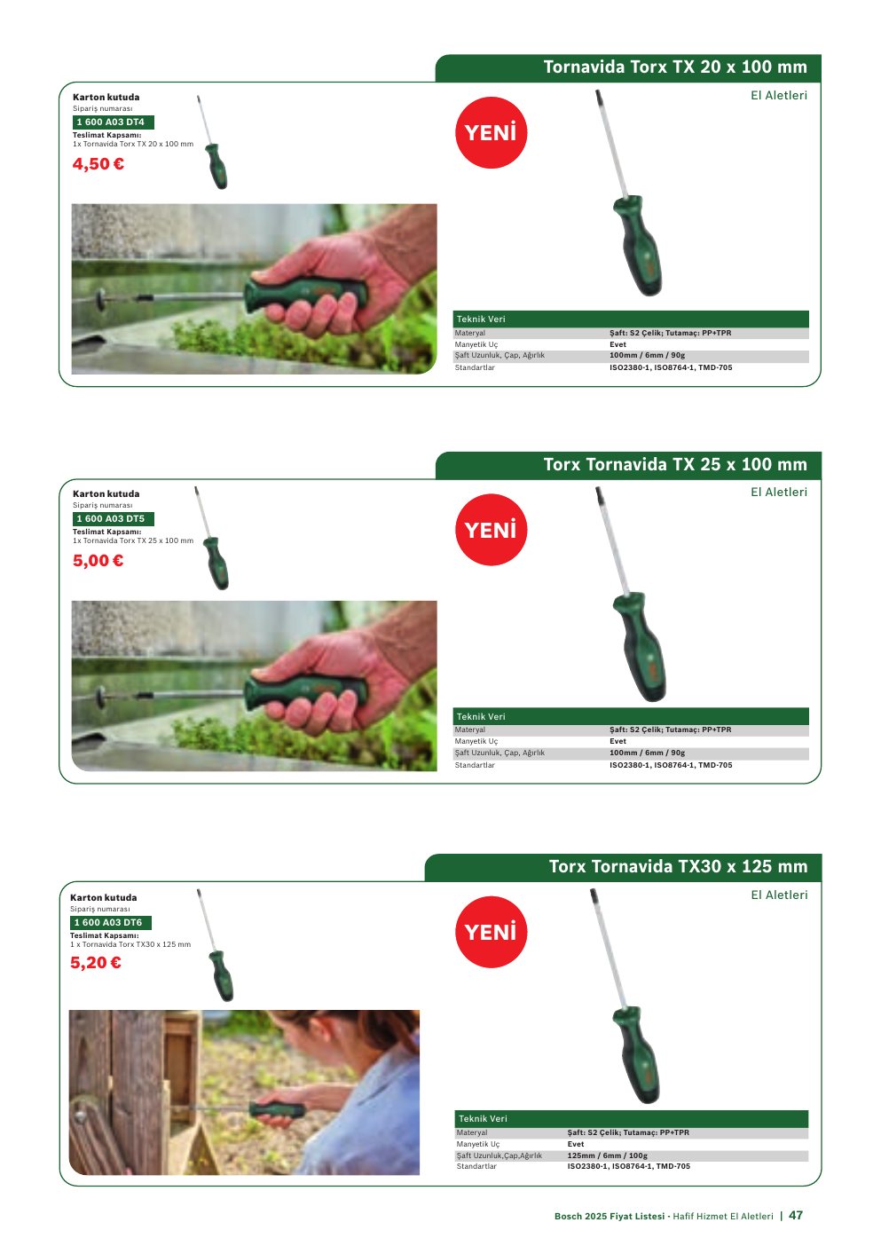 Bosch Torx Tornavida TX 25 x 100 mm
