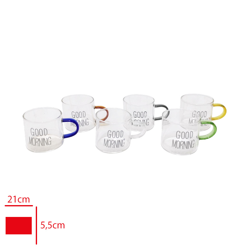 CAM ESPRESSO BARDAK BOROSILIKAT YAZILI 6'LI 100 ML LV-51036