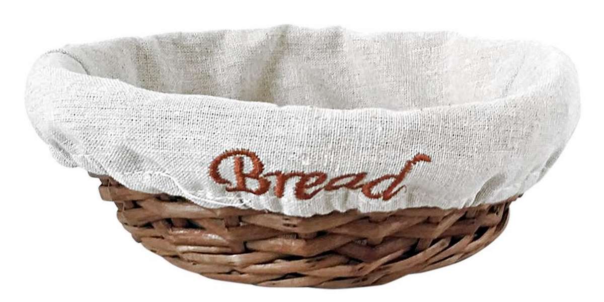 BIRADLI HASIR EKMEK SEPETI BEZLI YUVARLAK 22X7 CM GRV-902