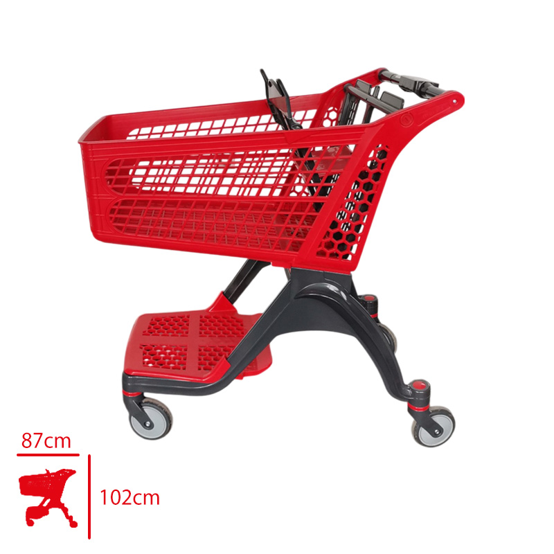 PLASTIK MARKET ARABASI 100 LT KIRMIZI