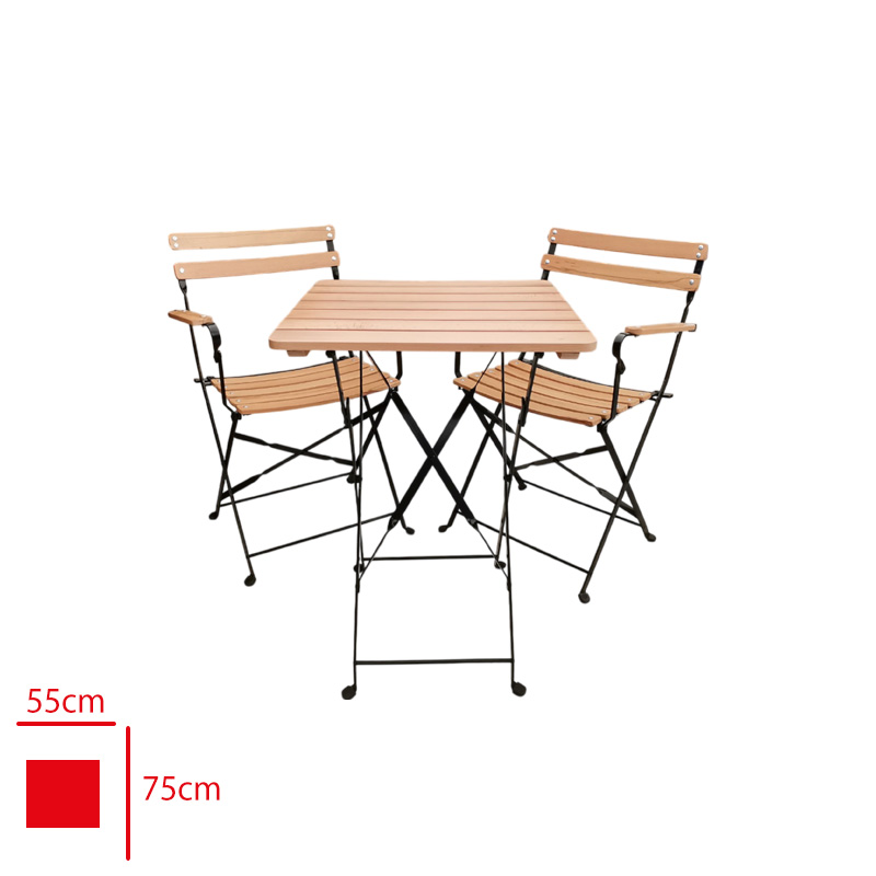 LAMA AHSAP BISTRO MASA TAKIMI 1 MASA KARE 55X55 CM + 2 KOLTUK
