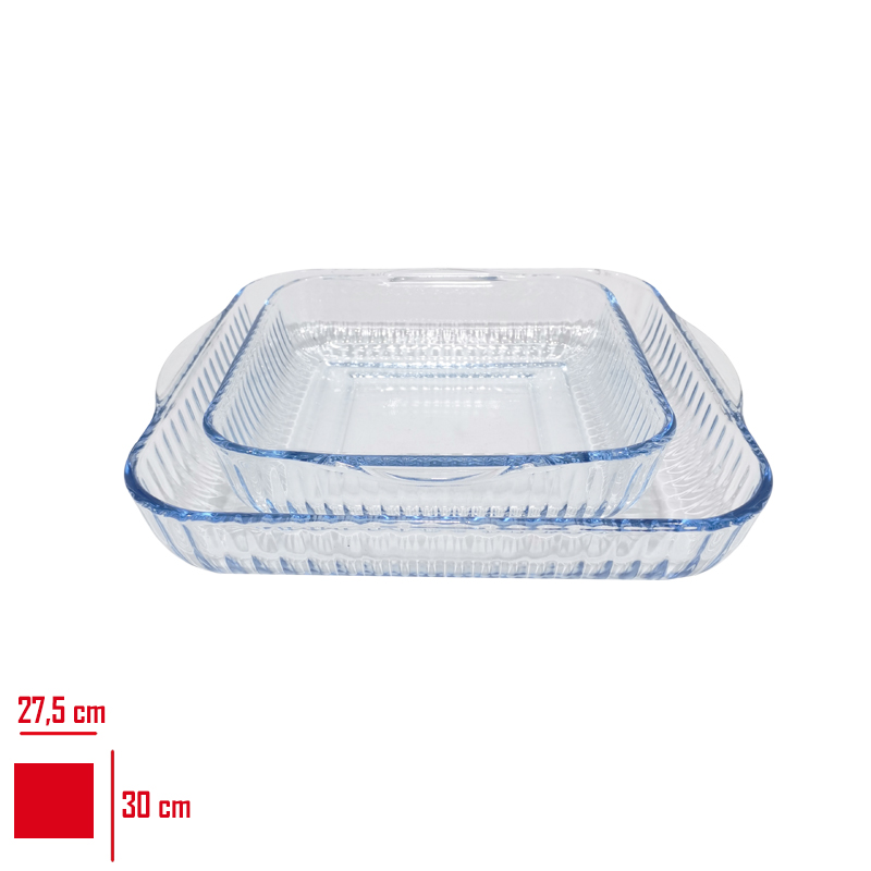 BORART CAM FIRIN TEPSI SETI KARE OPTIK DESENLI 2 LI 145328