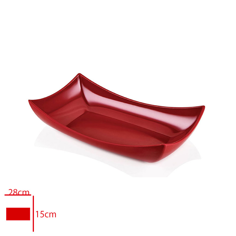 ATLAS TABAK KAYIK SUNUM KIRMIZI 15X28X7 CM K765