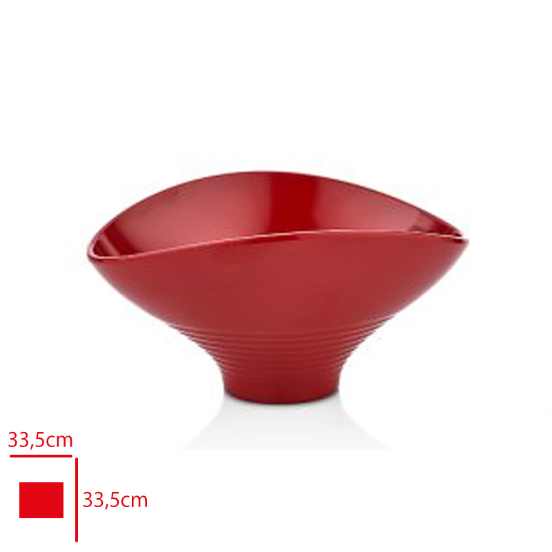 ATLAS ACIK BUFE SUNUM KASE OVAL KIRMIZI 33,5 CM K753