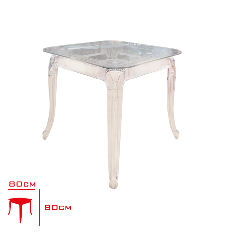 P.DAIM MASA FLORIA 80*80 CAMLI SEFFAF