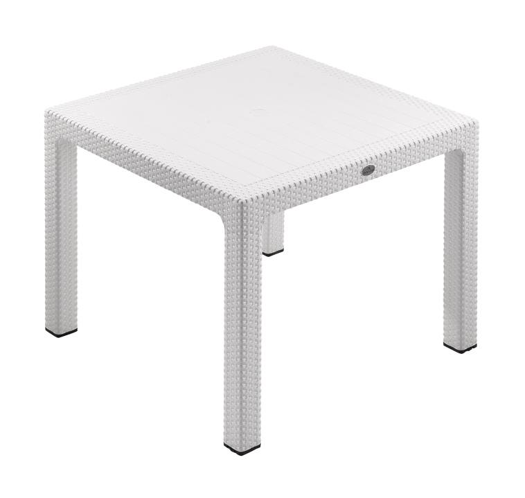 NOVUSSI MASA CLASSI RATTAN 90*90 CAMSIZ BEYAZ R001-001
