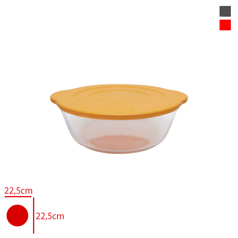 BORART CAM TENCERE YUVARLAK PLASTIK KAPAKLI 45001 PF