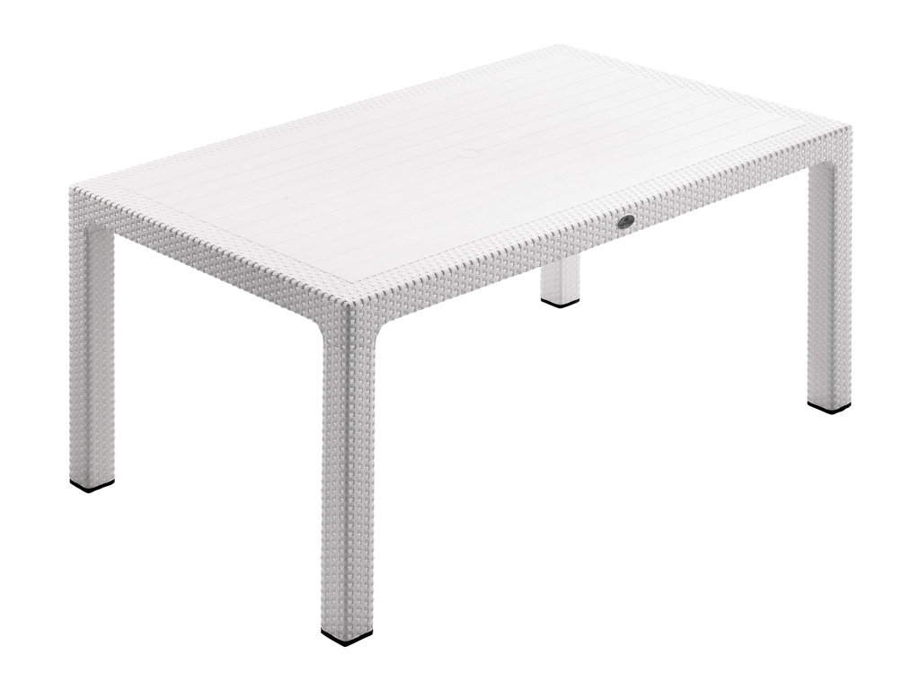 NOVUSSI MASA CLASSI RATTAN 90*150 CAMSIZ BEYAZ R002-001