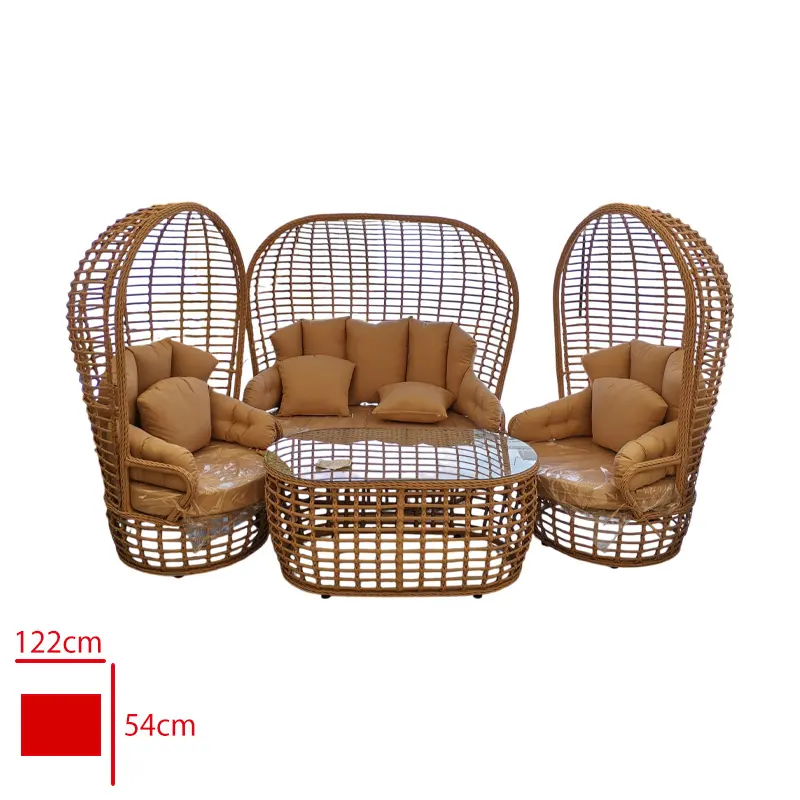 FORMET NEST TAKIM 2 TEKLI+ 1 IKILI + SEHPA RATTAN CAPPUCINO/MINDER CAPPUCINO