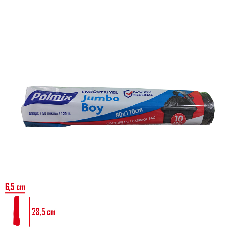 COP TORBASI ENDUSTRIYEL JUMBO SIYAH 10 LU 80*110 CM 400 GR P404