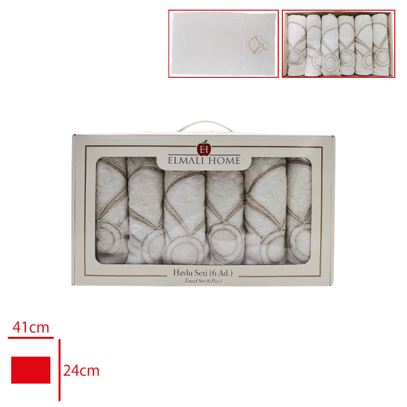 ELMALI HOME HAVLU SETI CEYIZLIK 6 PARCA