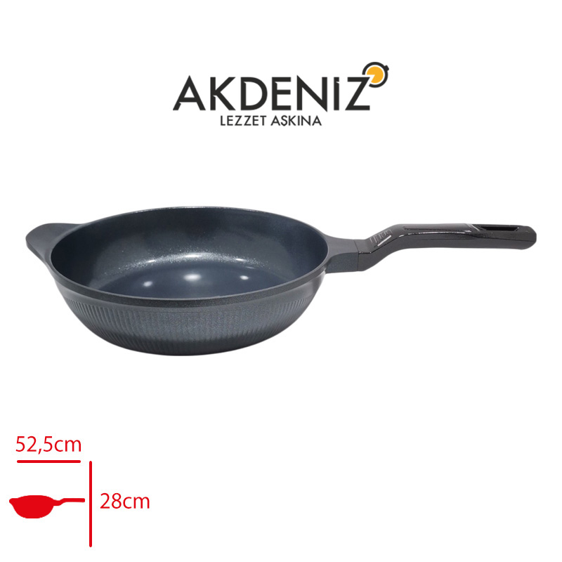 AKDENIZ DOKUM TAVA SHELLIX 28 CM SIYAH AKD564S