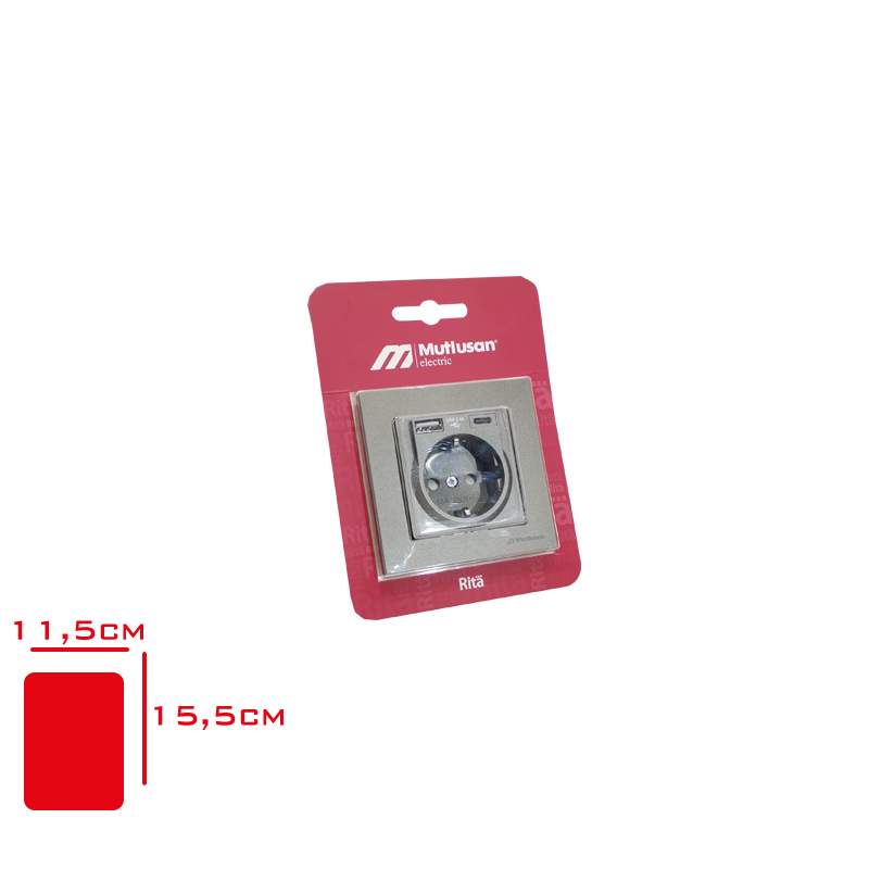 MUTLUSAN TOPRAKLI PRIZ USB+TYPC 2 LI ANTRASIT