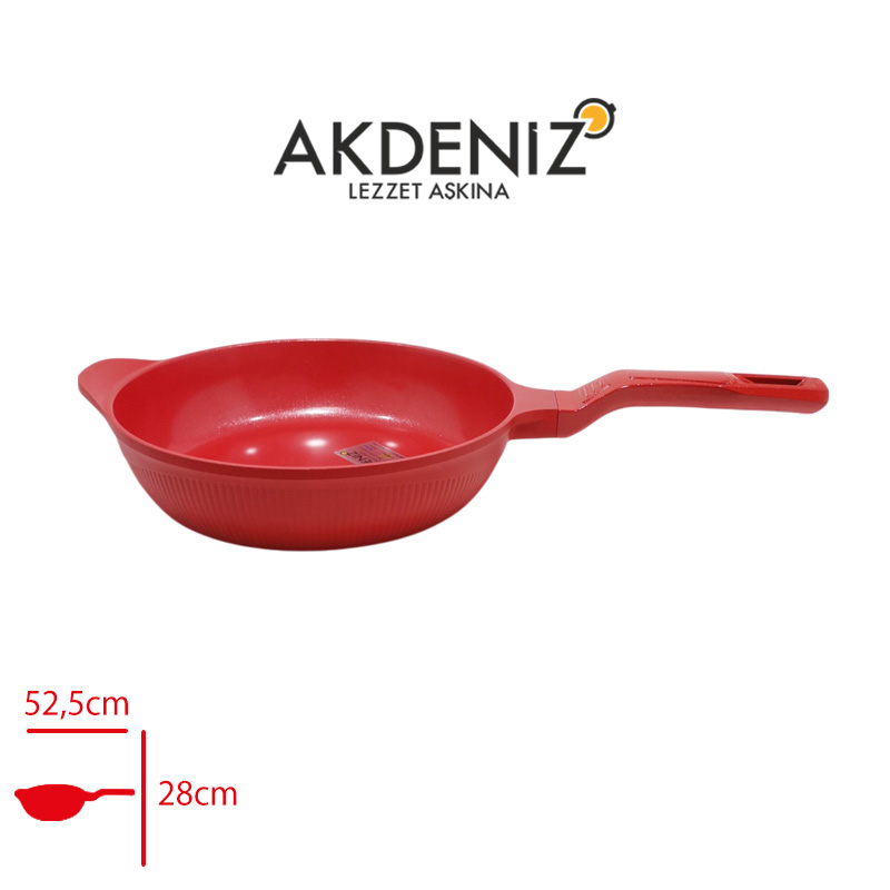 AKDENIZ DOKUM TAVA SHELLIX 28 CM KIRMIZI AKD564KZ