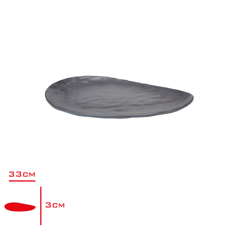 TRIA PORELIN DAMLATAS KAYIK TABAK SIYAH 36 CM TR3210B