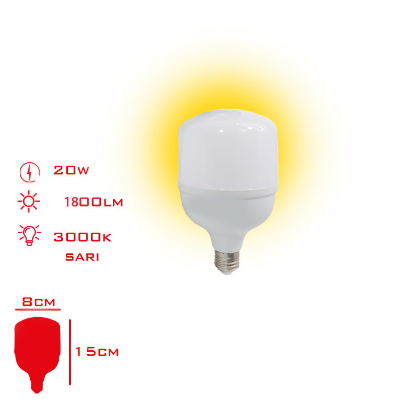 AMPUL LED TORCH 20W SARI ISIK E27 LV-2951 / 3