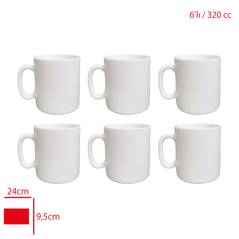 ARC CAM MUG BARDAK WHITE ESSENCE 6 LI 320 CC N1230