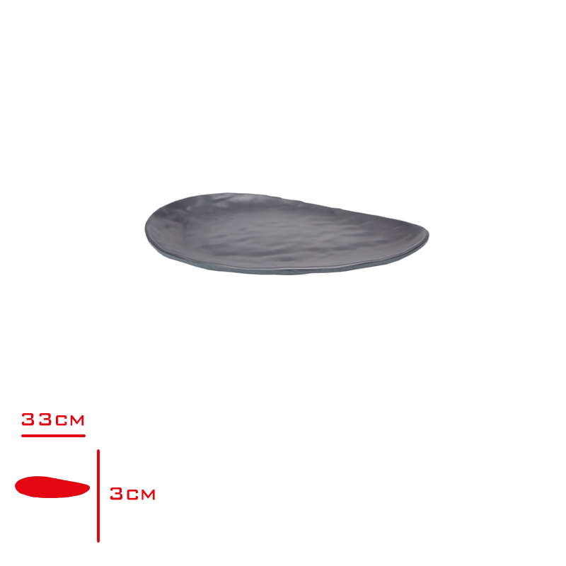 TRIA PORELIN DAMLATAS KAYIK TABAK SIYAH 30 CM TR3209B