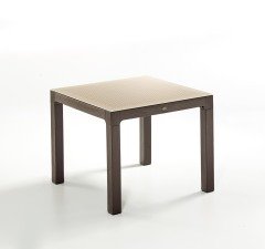 NOVUSSI MASA CLASSI RATTAN 90*90 CAMSIZ ANTRASIT R001-046