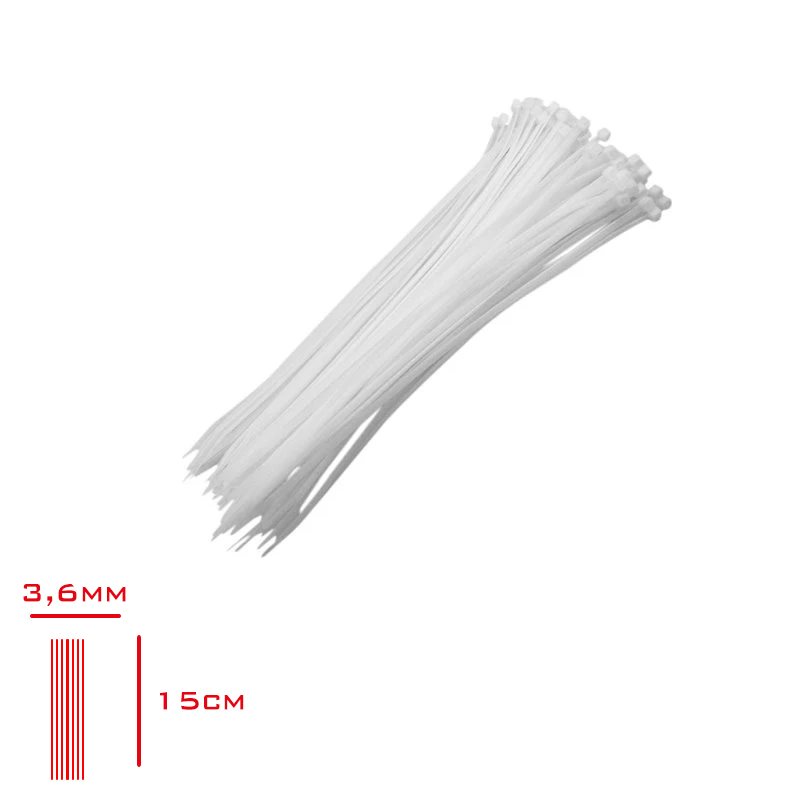 KABLO BAGI 3,6*150 MM 100 LU BEYAZ SHT-163